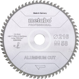 Lama per sega circolare Metabo ALUMINUM CUT PROFESSIONAL 628443000 216 x 30 x 1,8 mm