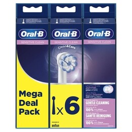Braun Ersatzbürstenkopf für Braun Oral-B Sensitive Clean Zahnbürste / 6er-Pack