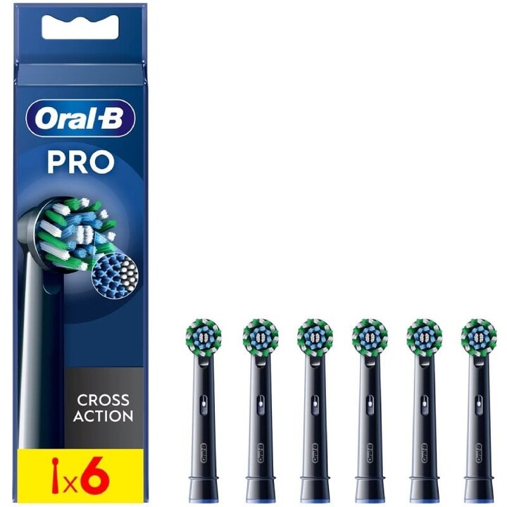 ORAB-PAE-CAB PRO CA 6U BK Replacement brush head for Oral-B Pro Cross Action toothbrush / Pack of 6