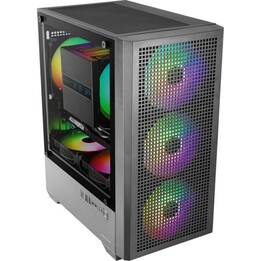 Mars Gaming MC-REV MAX Caja Mid Tower con 3 Ventiladores ARGB y Doble Cristal Templado Negro
