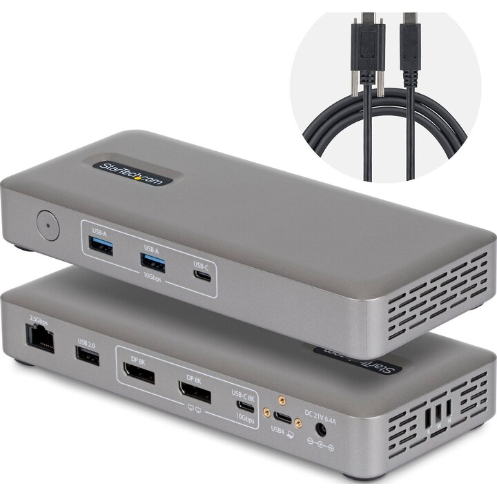 StarTech 208UE-USB4-DOCK USB4-Dockingstation mit Dual 4K 144Hz 2.5GbE 100W PD
