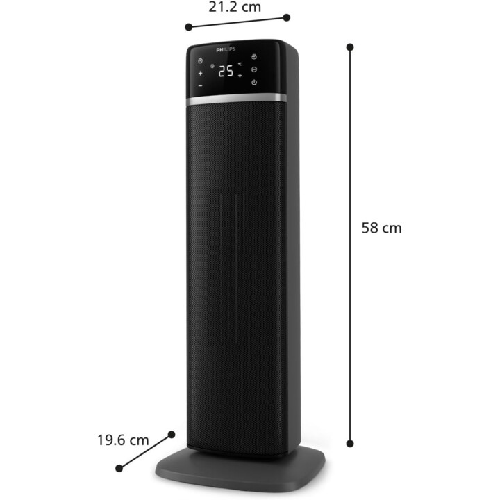Philips 5000 Series Connected Tower Heater, 2000W, Up to 50% Energy Saving, 4 Modes, Temperature Display, 5 Safety Functions, 60