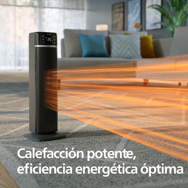 Philips 5000 Series Connected Tower Heater, 2000W, Up to 50% Energy Saving, 4 Modes, Temperature Display, 5 Safety Functions, 60