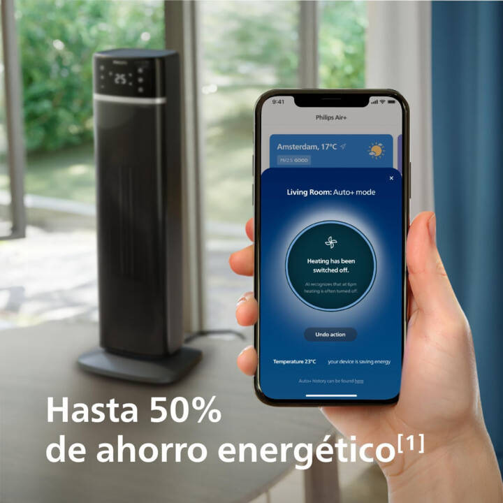 Philips 5000 Series Connected Tower Heater, 2000W, Up to 50% Energy Saving, 4 Modes, Temperature Display, 5 Safety Functions, 60