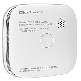 Rilevatore di fumo wireless a batteria Qoltec 52579 | Tuyá | Wi-Fi | Durata del sensore: 10 anni | Allarme: 85dB | CONDUCJO