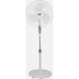 Ventilador de pie Bise Blanc de 3 velocidades y 45 W, 43 x 40 cm, oscilante, 3 aspas blancas, con mando a distancia y temporizad