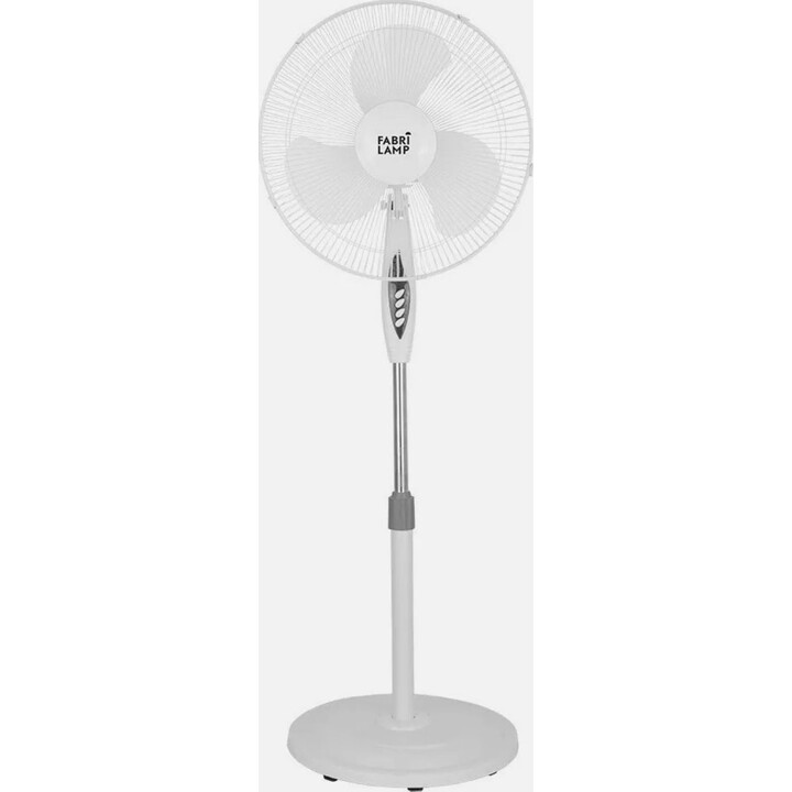 Bise Blanc Standventilator mit 3 Geschwindigkeitsstufen und 45 W, 43 x 40 cm, Schwenkfunktion, 3 weiße Flügel, mit Fernbedienung