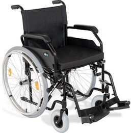 Sedia a rotelle in acciaio Rehafund RF-1 Cruiser 1 con ruote in PU da 45 cm, modello CZA-624, colore nero