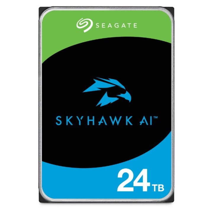 Disco rígido interno Seagate SkyHawk AI de 24 TB, 7200 RPM, 512 MB, 3,5", Serial ATA III