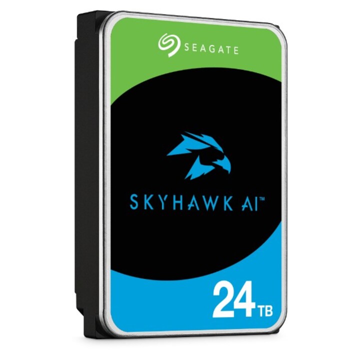Disco rigido interno Seagate SkyHawk AI da 24 TB, 7200 RPM, 512 MB, 3,5", Serial ATA III