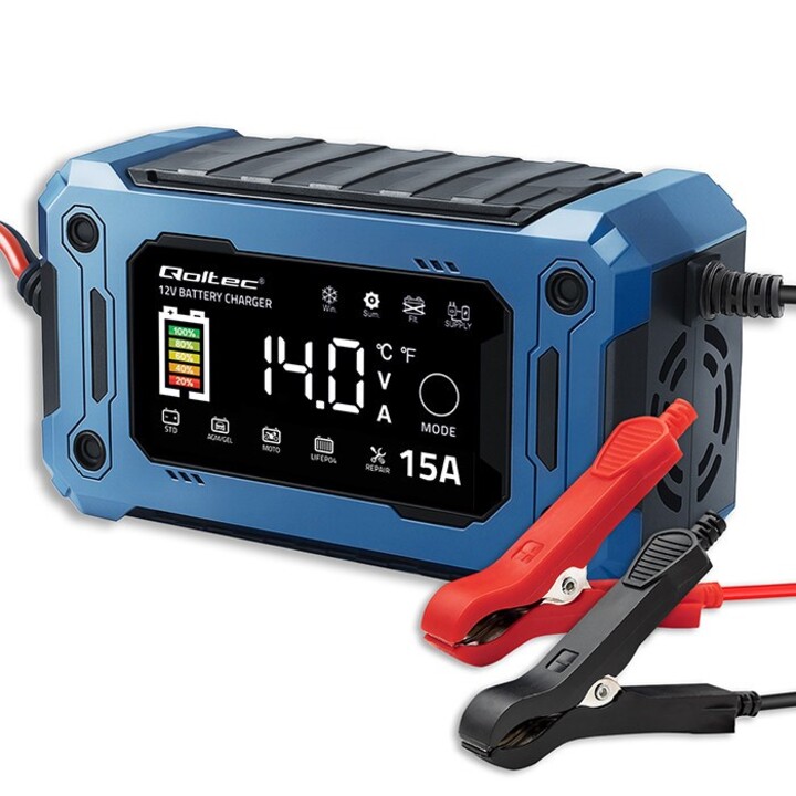 Carregador Qoltec 52496 12V 15A | Retificador com função de reparo e manutenção de energia durante a substituição