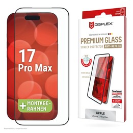 Protector de pantalla de vidrio templado premium DISPLEX (cobertura completa, 10H) para Apple iPhone 17 Pro Max