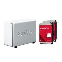 Synology DiskStation DS223J 2 Einschübe NAS-Server Leergehäuse + 8 TB (2x 4 TB) WD Red WD40EFZZ SATA 3.5" HDD Festplatten