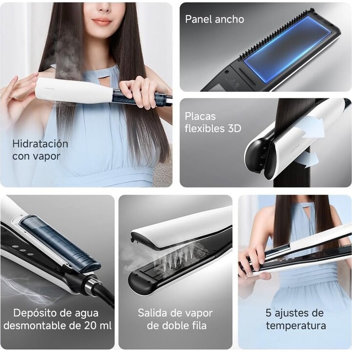 Piastra per capelli Dreame Steam Steam Straight White