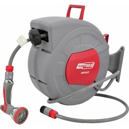Enrouleur automatique rétractable pour tuyau d'arrosage AwTools, 1/2" x 15 m