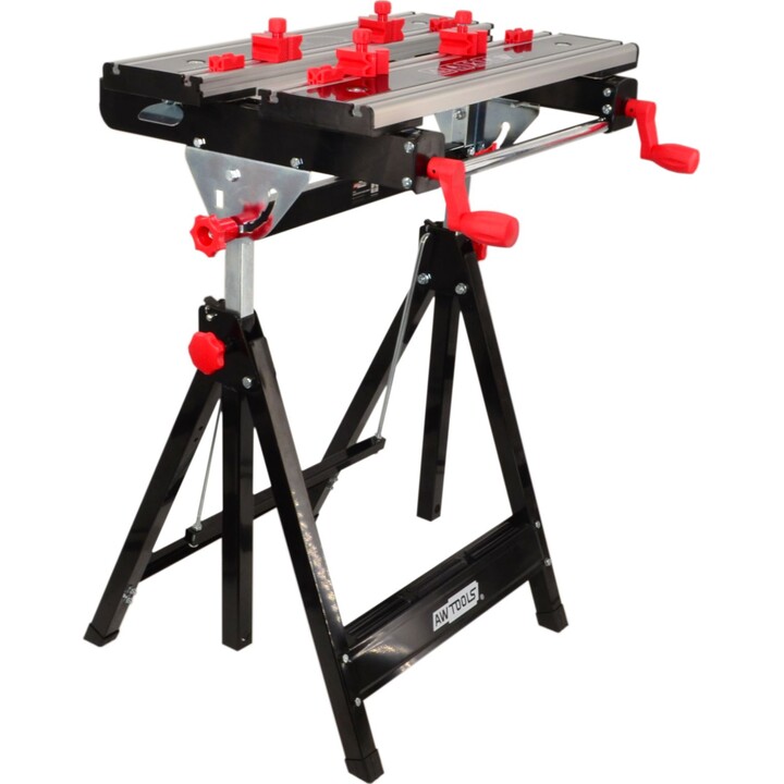 AwTools Adjustable Workbench 100 kg, 60 x 59 x (77-107) cm