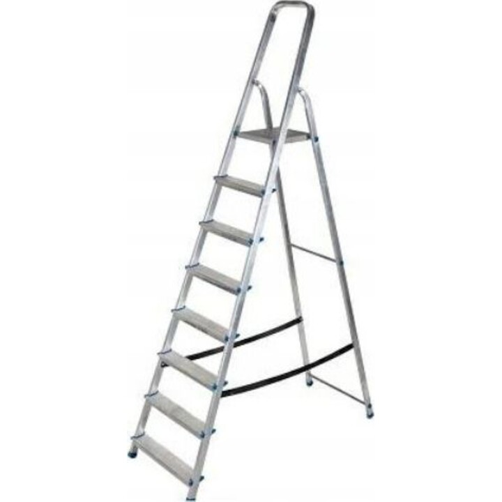 Scala in alluminio AwTools, portata 150 kg, 6 gradini, autoportante