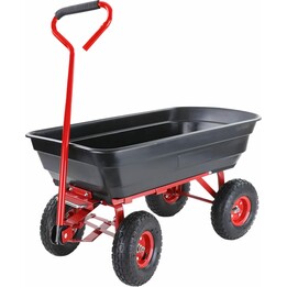 AwTools 4-Wheel Garden Cart/Dump Truck 75L