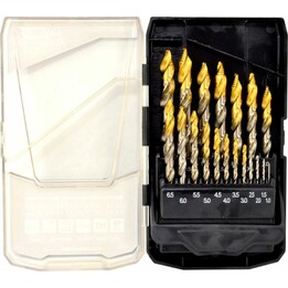 Set di 19 punte da trapano in metallo AwTools M2 HSS-TiN / 1,5-10 mm / Linea nera
