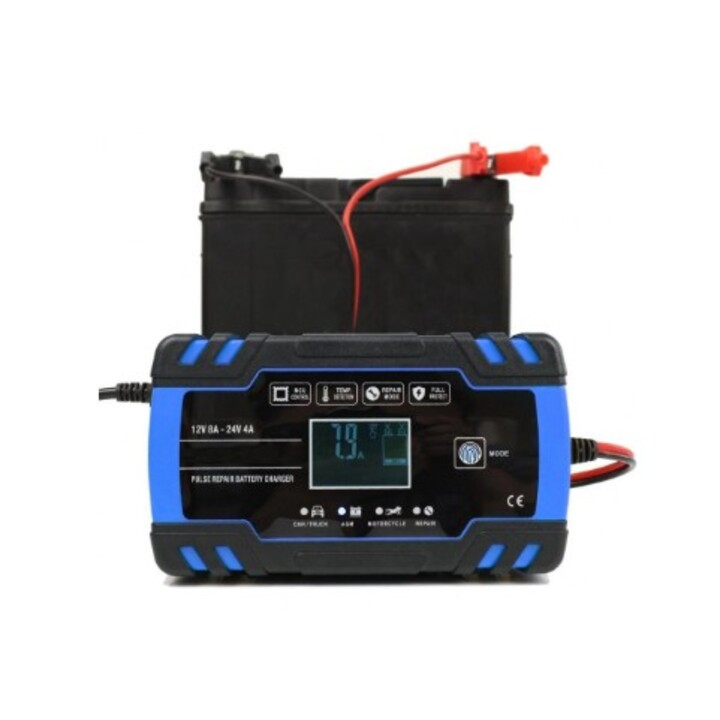 Caricabatterie automatico Extralink per batterie da 12/24 V 8 A - Blu