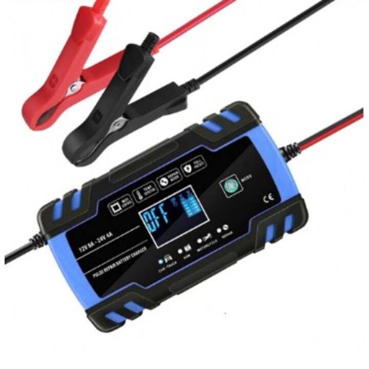 Caricabatterie automatico Extralink per batterie da 12/24 V 8 A - Blu