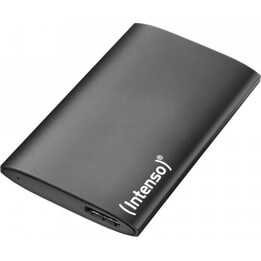 Intenso 500 GB SSD 1,8" 0,5 Gbit/s USB 3.2 Gen 1, schwarze Aluminium-Festplatte + Display