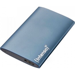 Intenso 2 TB SSD 1,8" 0,5 Gbit/s USB 3.2 Gen 1 – Festplatte aus blauem Aluminium mit Display