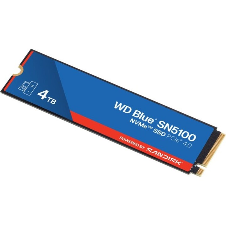 Disco rígido SSD Sandisk WD Blue SN5100 de 4 TB, M.2, 6900 MB/s, NVMe, PCIe 4.0, com encriptação