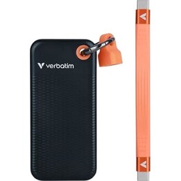 Verbatim 2TB Pocket SSD, USB 3.2 Gen 2, Black and Orange