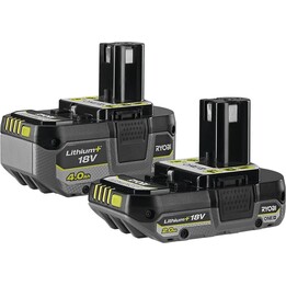 206893 RYOBI: juego de 2 baterías de 18 V (4,0 Ah y 2,0 Ah) RB18242X