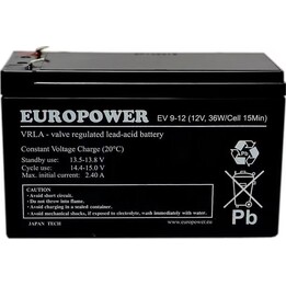 12V 9AH VRLA/EV9-12 T2 Europower Emu Battery