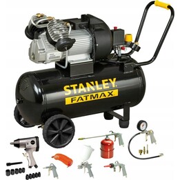Compresseur à huile Stanley 50 L FMXCM0083E DV2 Fatmax Noir 400/10/50 + kit de peinture
