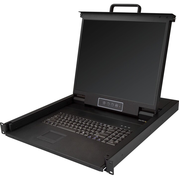 StarTech RKCONS1901 1U-Rack-KVM-Konsole mit 19-Zoll-LCD-Monitor und Touchpad, schwarz