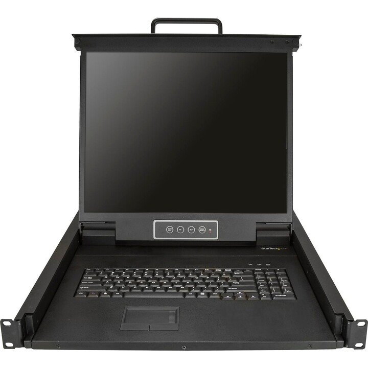StarTech RKCONS1901 1U-Rack-KVM-Konsole mit 19-Zoll-LCD-Monitor und Touchpad, schwarz