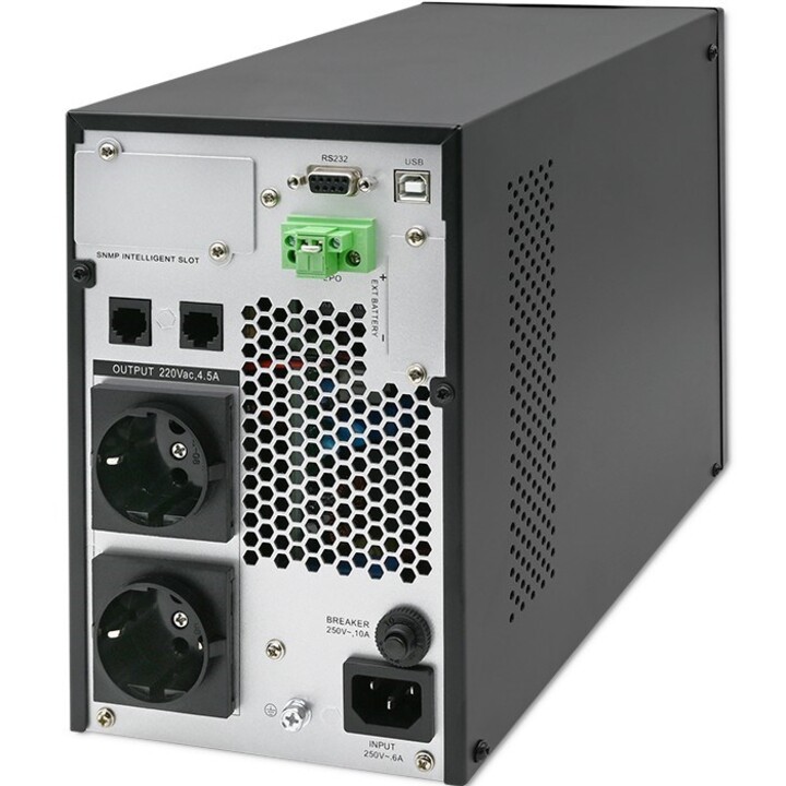 Qoltec 1kVA Onduleur On-line 1000W LCD noir
