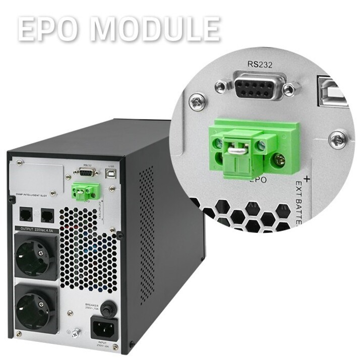Qoltec 1kVA Onduleur On-line 1000W LCD noir