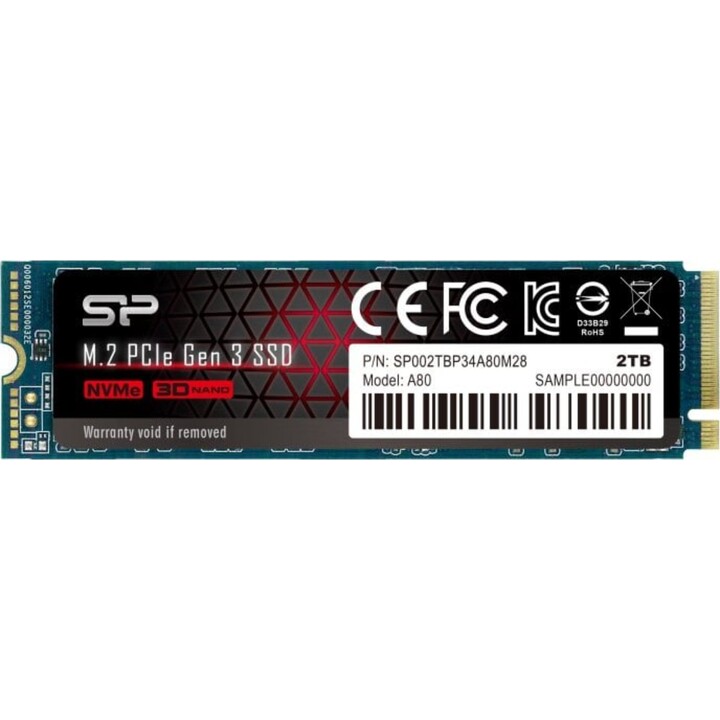 Disco Duro Silicon Power P34A80 2TB SSD M.2 PCIe Gen3x4 NVMe