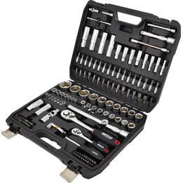Conjunto de chaves AwTools de 144 peças, 1/2" / 1/4", Linha Preta
