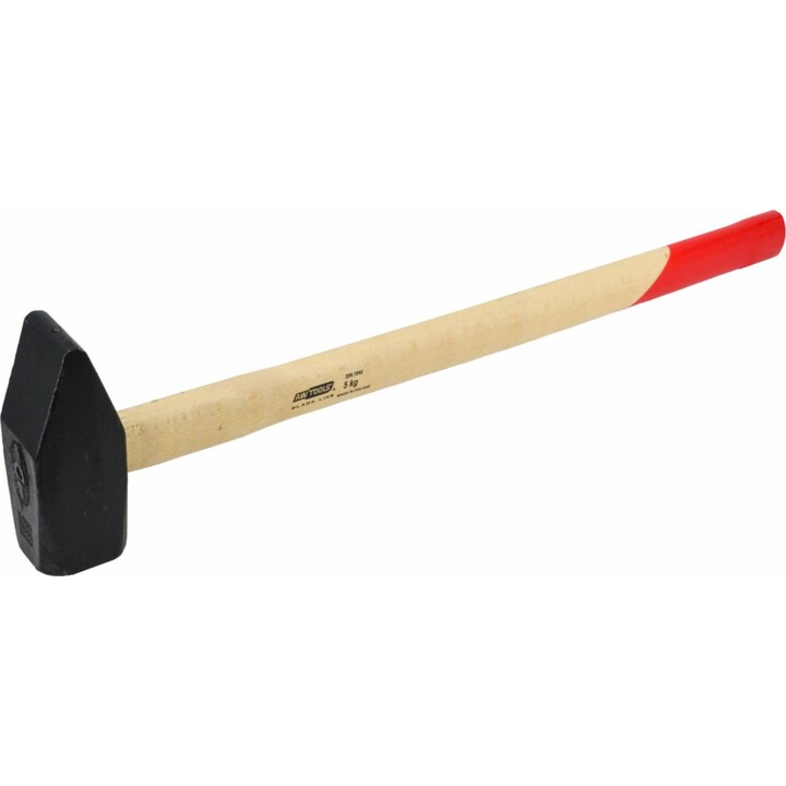 Martelo de ferreiro AwTools 5,0 kg com cabo de madeira, linha preta