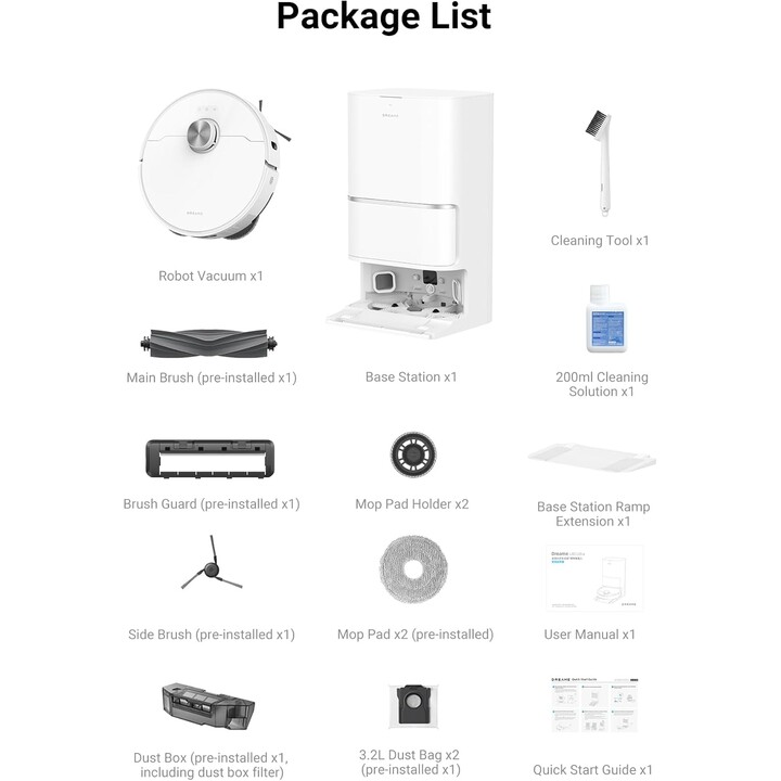Robot aspirador Dreame L40 Ultra 11 000 Pa, color blanco