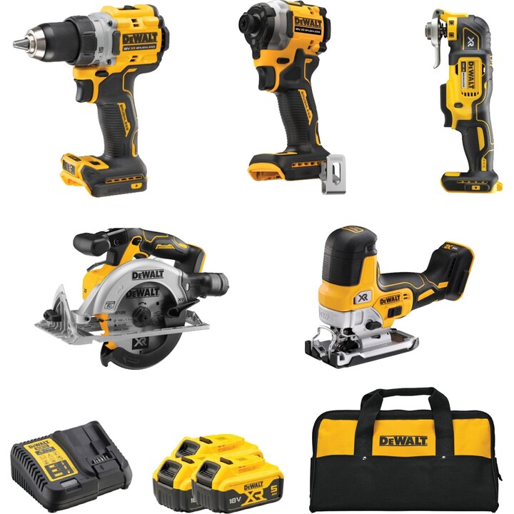 DeWALT DCK502P3-QW 18V XR brushless 5-piece tool kit black