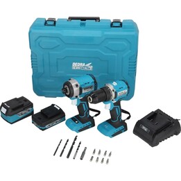 Conjunto de ferramentas sem fios DED7143+DED7144 1*2,0 Ah