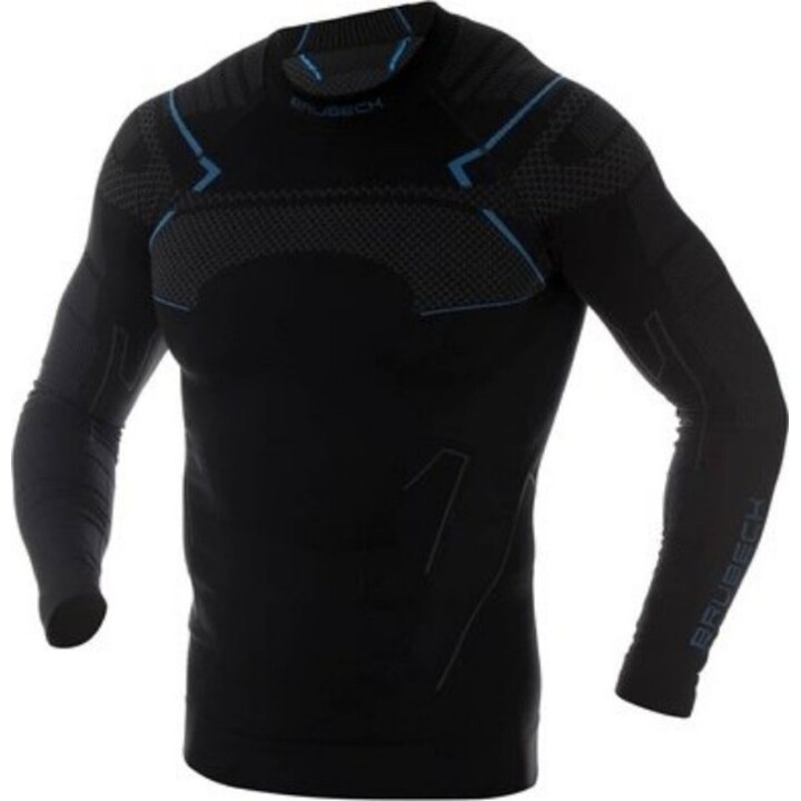Bluza termoaktywna Brubeck Thermo Sweatshirt - black/blue rozmiar: l