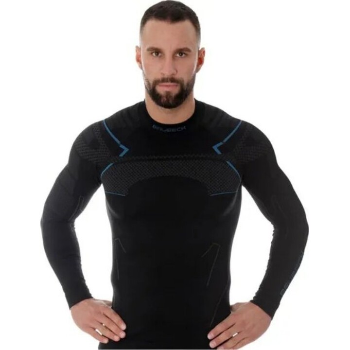 Bluza termoaktywna Brubeck Thermo Sweatshirt - black/blue rozmiar: l