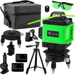 Niveau laser 4D à 16 lignes, 2 piles et sac vert