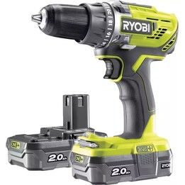 Taladro atornillador inalámbrico Ryobi R18DD3-220S de 18 V y 2,0 Ah con batería de iones de litio