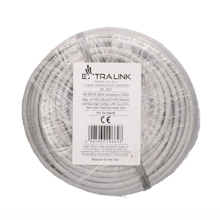 Transferencia Rápida de Datos de 10 Gb/s en Redes Locales El Cable de Instalación Extralink Cat6a U/utp es un Cable de red Profe