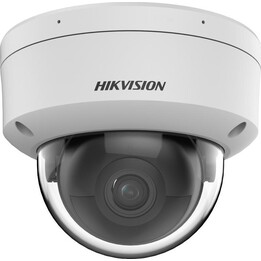 Hikvision AcuSense 4MP Fixed Dome Network Camera with Smart Hybrid Light Black White