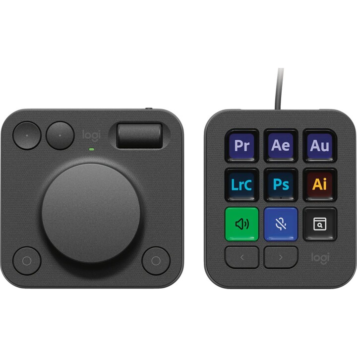 Logitech MX Creative Console Stream Deck e Dialpad em cinzento claro