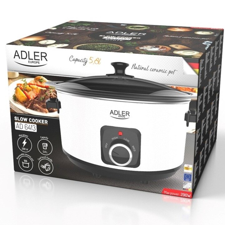 Adler AD 6413W Mijoteuse 5,8 l Blanc